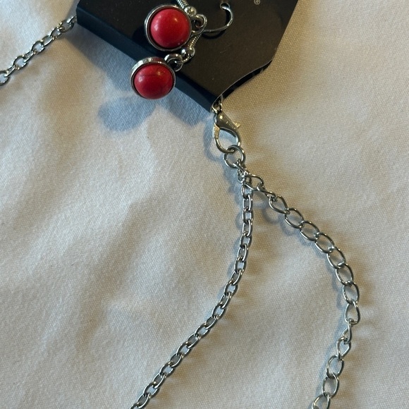 Red and Silver Women's Necklace - Picture 7 of 7